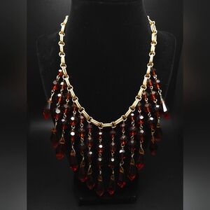 Nygard faux amber bib necklace.